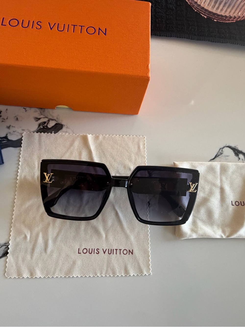 Louis Vuitton Black Gradient Square Sunglasses